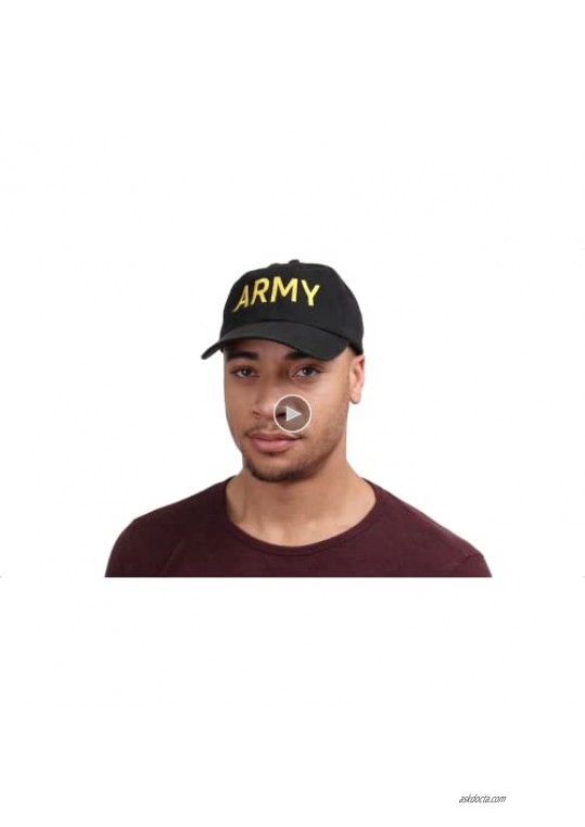 Army PT Style Hat | U.S. Military Physical Traning Infantry Workout Baseball Dad Cap Black