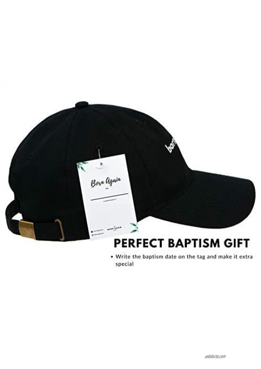 Born Again Christian Hats for Men-Christian Baseball Hats for Women-Christian Baptism Gifts-Black Trucker Hat (Structured)
