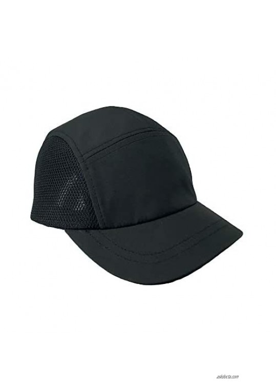 Clape Mesh Trucker Baseball Cap 5 Panel Short Brim Dad Hat Black Cooling Breathable Sun Hat Cap
