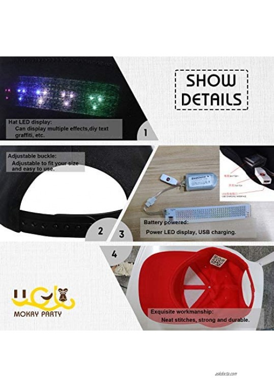 CY TOYS Bluetooth Led Message Hat LED Smart Cap Animated Display Words for Party Hip hop Street Dance Christmas Halloween DJ