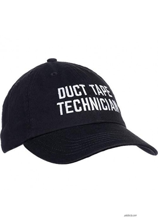 Duct Tape Technician | Funny Mechanic Contractor Fixit Handyman Dad Grandpa Baseball Joke Hat Black