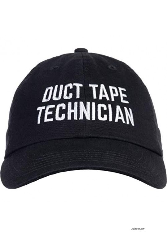Duct Tape Technician | Funny Mechanic Contractor Fixit Handyman Dad Grandpa Baseball Joke Hat Black