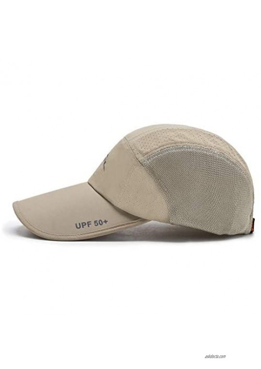 ELLEWIN Unisex Summer Baseball Cap Unconstructed UPF 50+ Sports Long Bill Hat for Big Head