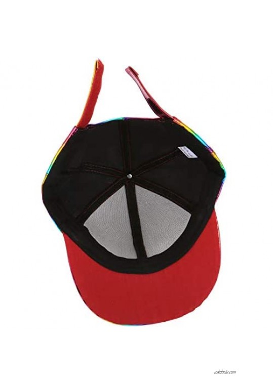 FALETO Adjustable Shiny Holographic Baseball Cap Rainbow Reflective Hip Hop Rave Hat Metallic Casual Cap