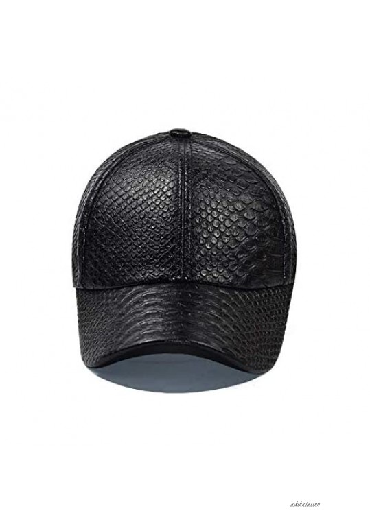 INOGIH Snakeskin-Leather Baseball-Cap Unisex Casual-Dad-Hat Adjustable Snapback for Women Men