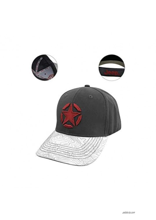 Jeep Topographic Star Hat Charcoal/White