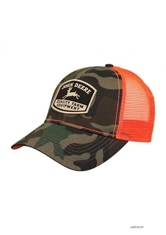 John Deere Camo HI-Viz Hat W/Retro Logo  Green