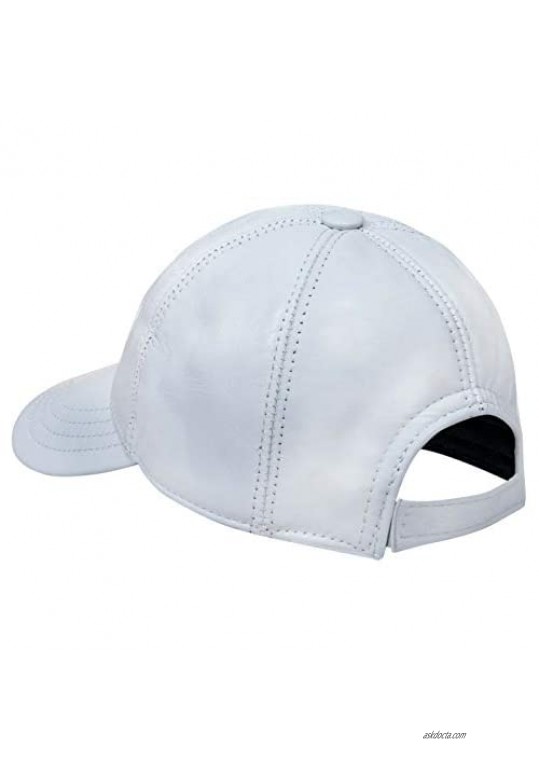 Men's and Women's Real Nappa Leather Adjustable Golf Snapback Plain Baseball Cap