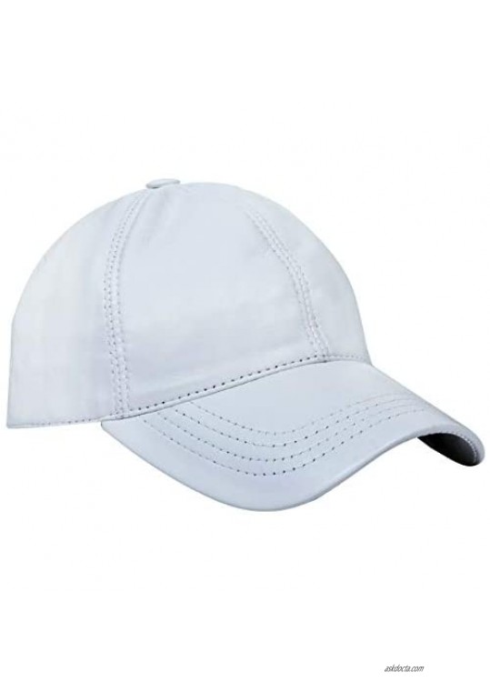 Men's and Women's Real Nappa Leather Adjustable Golf Snapback Plain Baseball Cap
