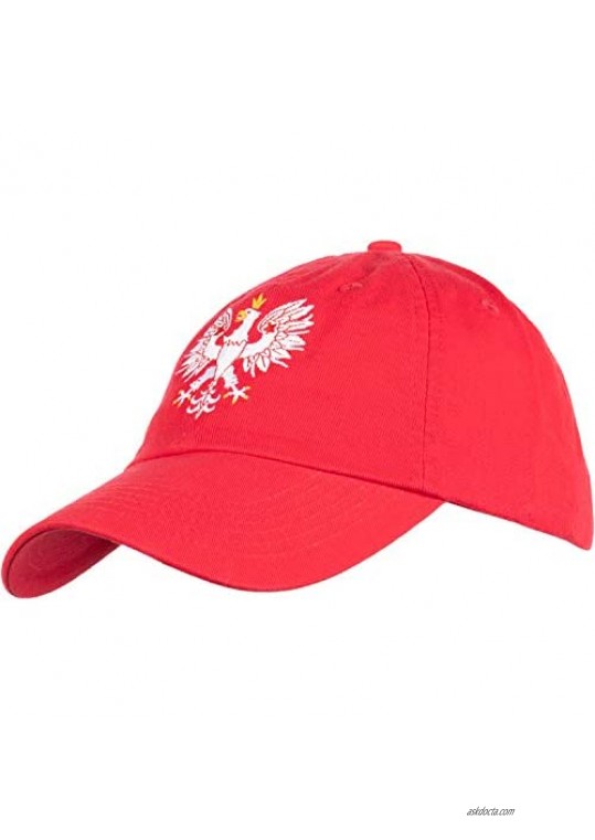 Poland Pride | Vintage Style  Retro Polish Eagle Polska Low Baseball Cap Dad Hat Red