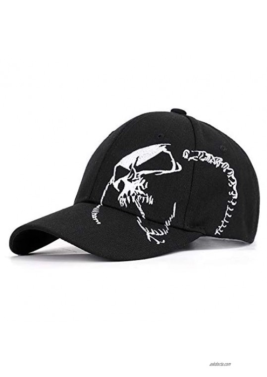 Skull Embroidered Stylish Baseball Cap with Adjustable Size  Suitable for Running Workouts and Outdoor Activities