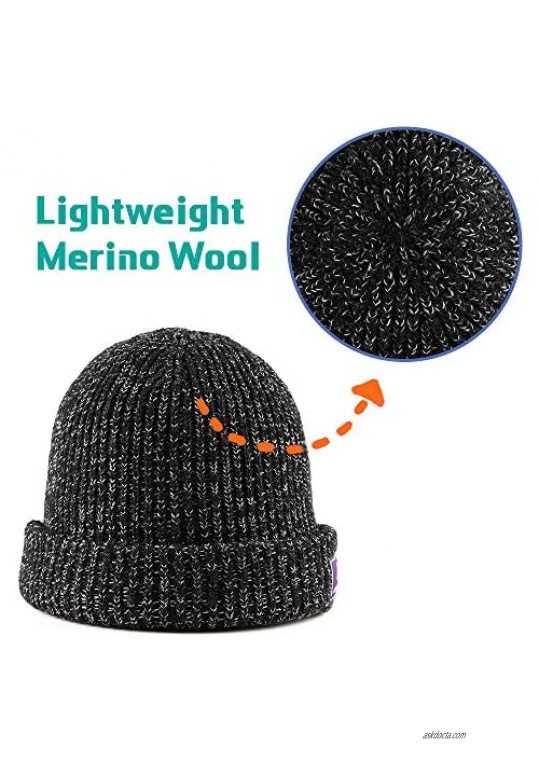 ANT EXPEDITION Winter Kint Hat Wool Watch Cap Fur Skull Beanie Cold Weather Warm Hats for Men and Women