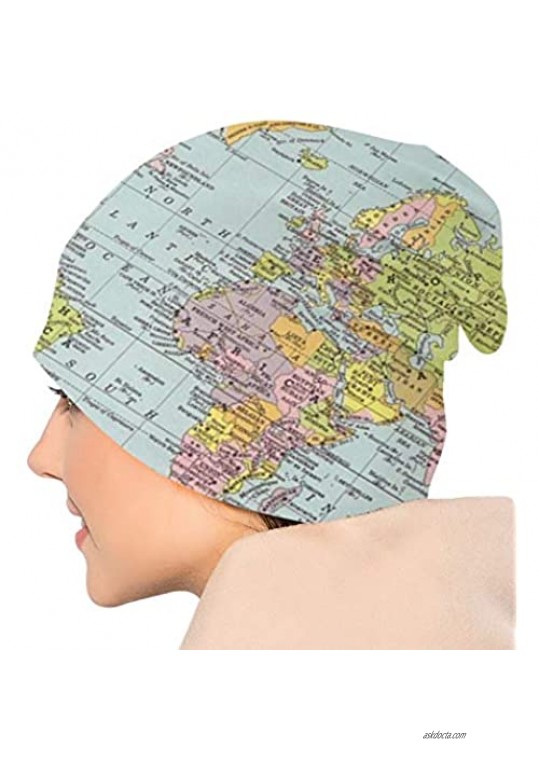 antkondnm World Map Adult Men's Knit Hat Beanie Hat Unisex Adult Hats Cap