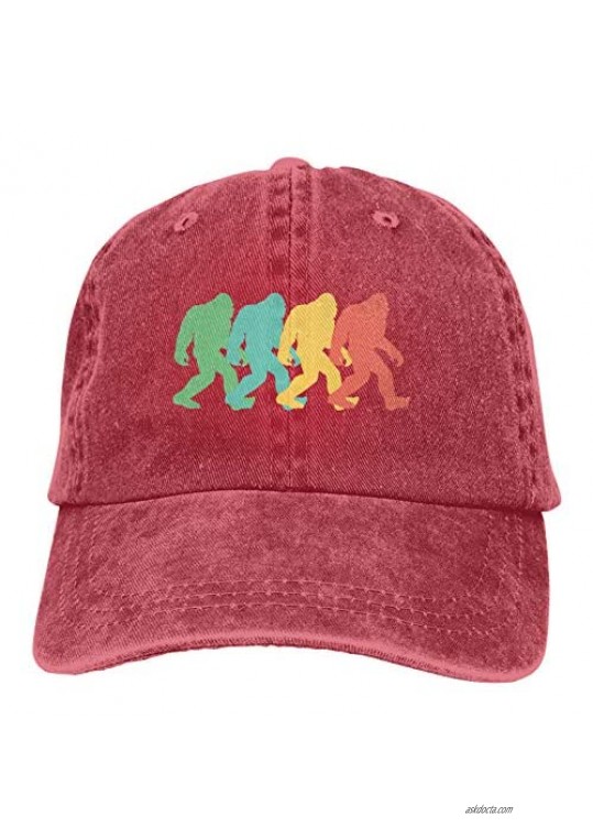 Denim Cap Bigfoot Colorful Baseball Dad Cap Classic Adjustable Sports for Men Women Hat