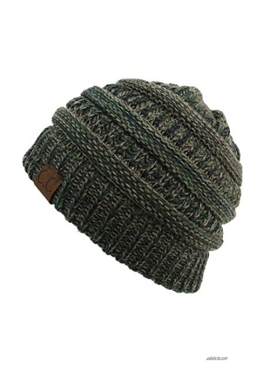Funky Junque Trendy Warm Chunky Soft Marled Cable Knit Slouchy Beanie