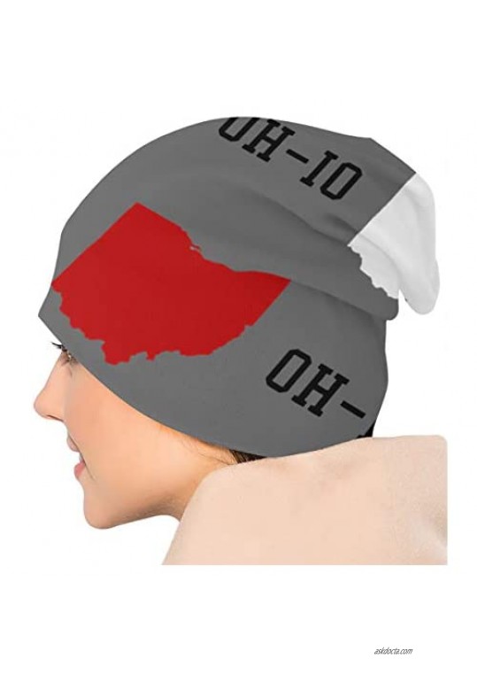 Skull Cap Oh-io State Gray Custom Beanie Hat Knit Toque Cap Soft Knit Hats Ski Cap for Unisex Hat