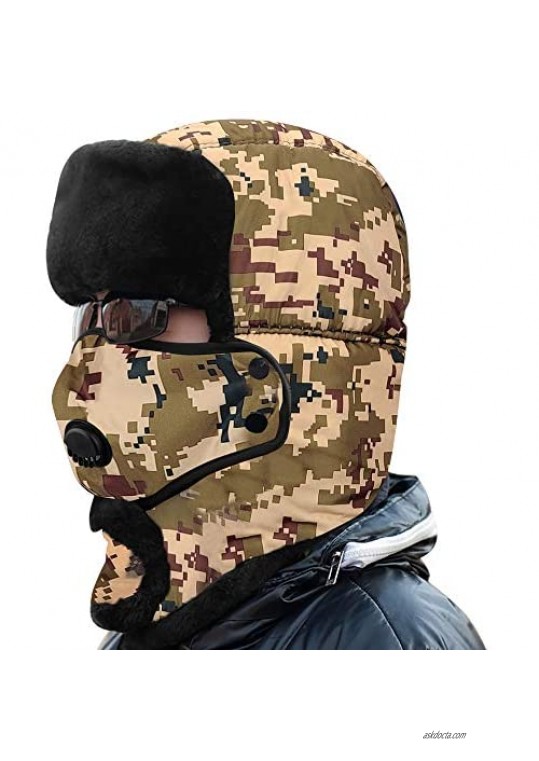 Trapper Hat Winter Hats for Men Trooper Hunting Ski Hat Women Ear Flap Windproof Mask