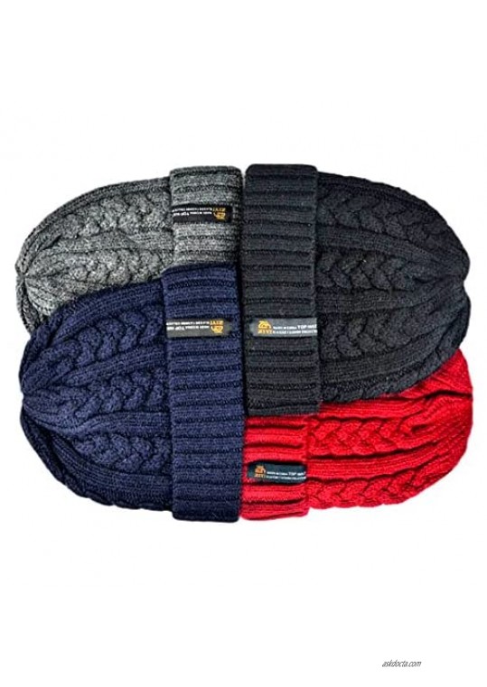 Yamimi Men's Oversize Cuff Cable Knit Beanie