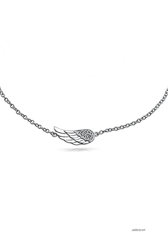 Delicate CZ Angel Wing Feather Anklet For Teen Ankle Bracelet For Women Teens Rose Gold Plated 925 Sterling Silver 9-10 Inch Extender