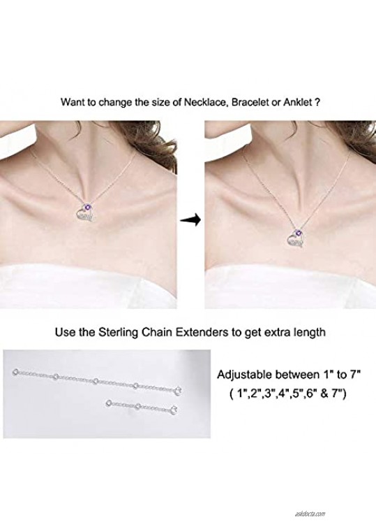Dorella 2 Pcs Sterling Silver Necklace Extender Chain Set for Necklace Bracelet Durable Adjustable Length 2 5