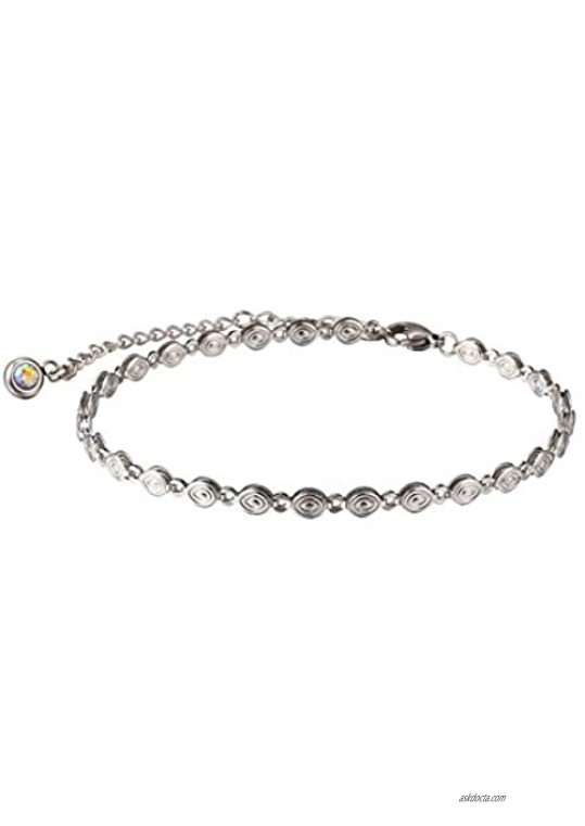 Dorriss Stainless Steel Link Chain Anklet for Women Layered Summer Beach Ankle Adjustable Foot Jewelry for Her Girls Mom Daughter Sister Wife Girlfriend