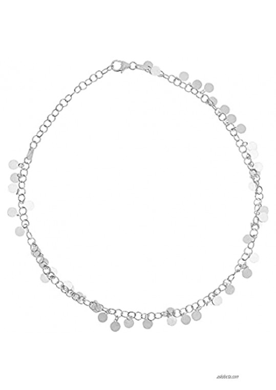 Hot Silver Gold Plated Sterling Silver Disc Anklet Extender