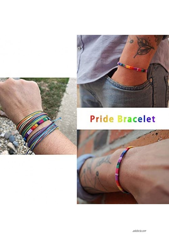 yomlry LGBT Pride Bracelet for Gay & Lesbian Black Matte Agate Lava Rock Rainbow Bracelets LGBTQ Relationship Bracelet for Women Men