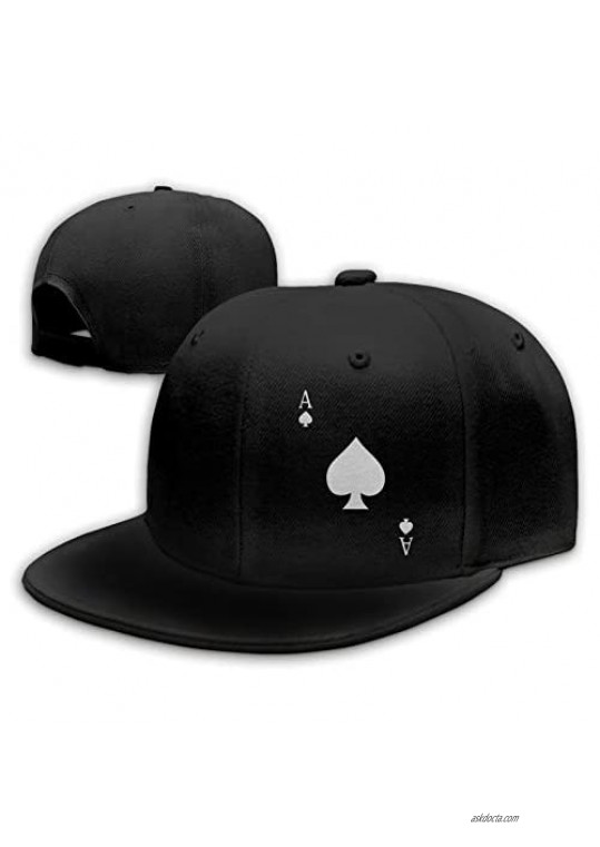 ACE of Spades Poker Men Women Fashion Adjustable Baseball Cap Snapback Hat Hip Hop Flat Bottom Caps