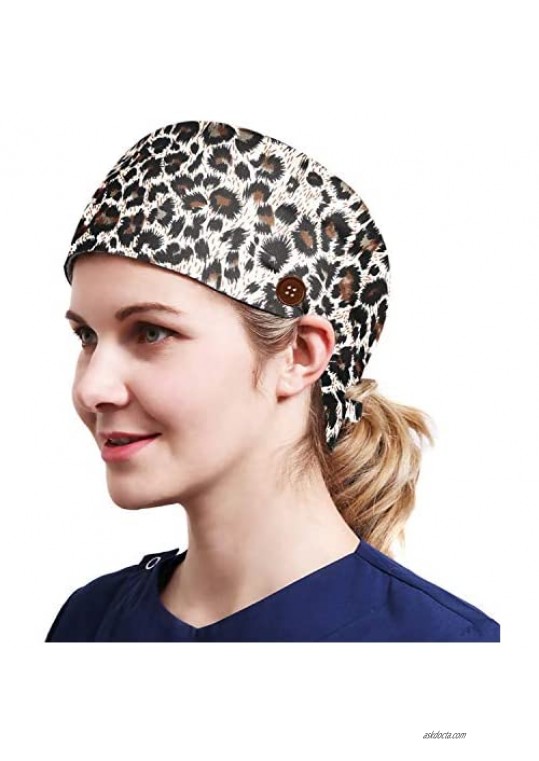 Alex Vando One Size Working Cap with Sweatband Adjustable Tie Back Hats Printed for Women