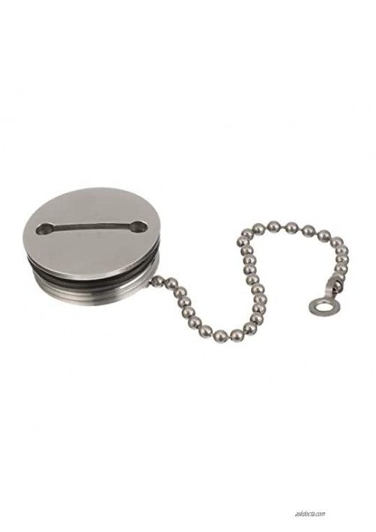 Attwood 66074-3 Replacement Stainless Steel 1.5 Deck Fill Cap with Chain