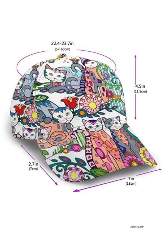 Baseball Cap Flower Texture Print Dad Caps Classic Fashion Casual Adjustable Sport for Women Hats