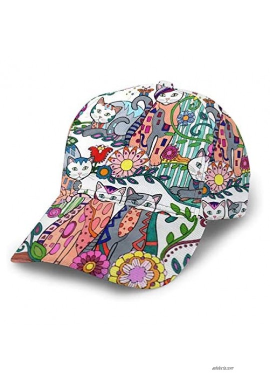 Baseball Cap Flower Texture Print Dad Caps Classic Fashion Casual Adjustable Sport for Women Hats