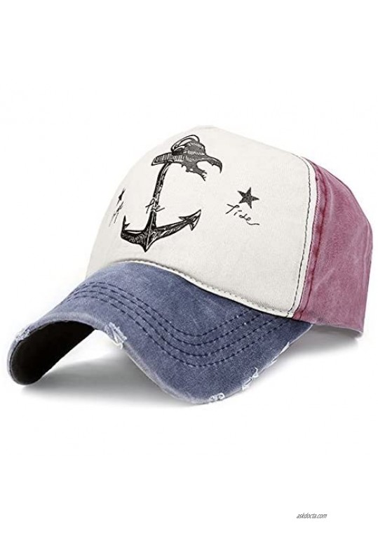 Glamorstar Pirate Ship Anchor Baseball Hat Multicolor Printing Adjustable Hip-Hop Cap