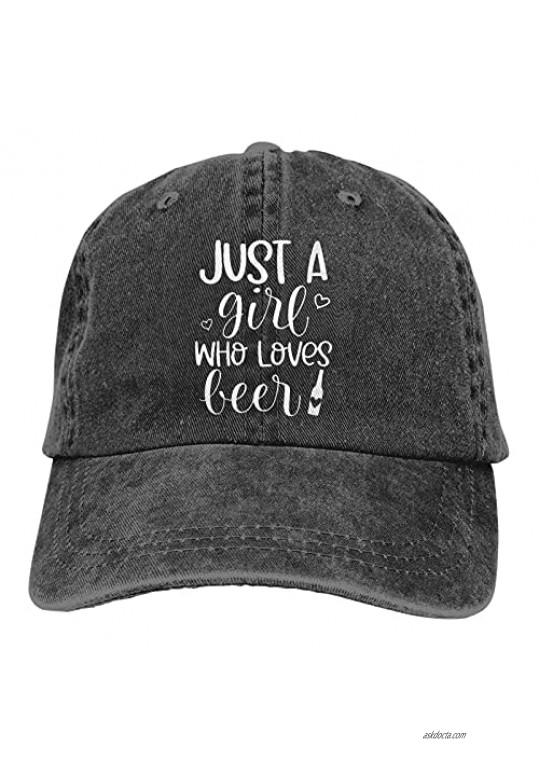Just A Girl Who Loves Beer Women's Baseball Cap Vintage Distressed Hat