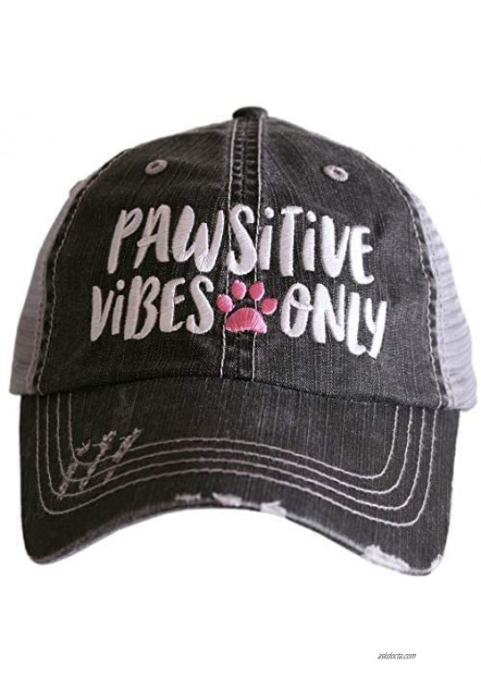 KATYDID Pawsitive Vibes Only Baseball Hat -Trucker Hat for Women - Stylish Cute Ball Cap