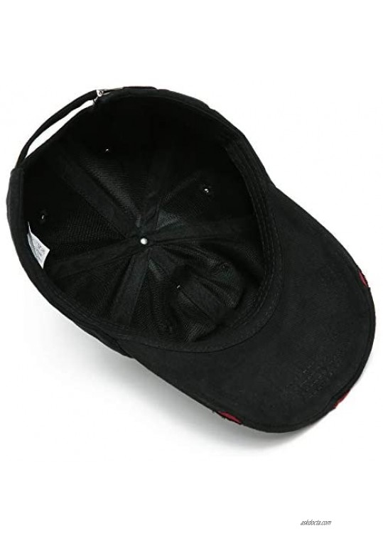 Lanzom Men Women Unisex Baseball Cap Classic Plain Cotton Washed Distressed Adjustable Dad Hat