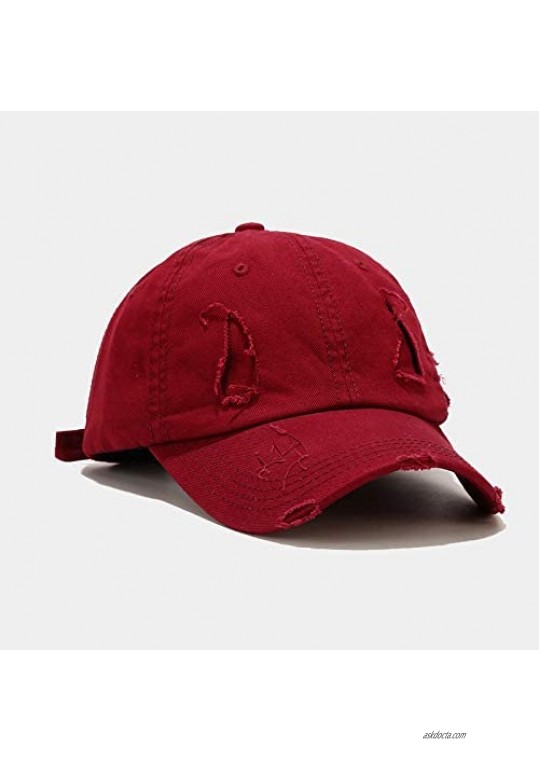 Nogewul Washed Cotton Ponytail Baseball Cap for Womens Men Adjustable Trucker Dad Hats