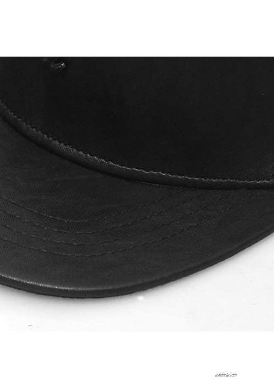 UNDERCONTROL Flat Brim Strapback Adjustable Steel Logo 5Pannel Hard Level Leather Trucker Cap Snapback for Unisex Hat