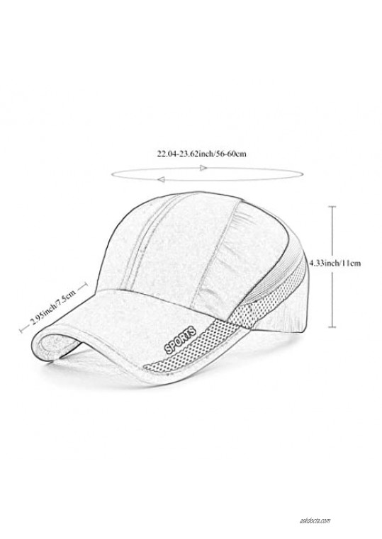 Unisex Summer Running Cap Quick Dry Mesh Outdoor Sun Hat Stripes Lightweight Breathable Soft Sports Cap
