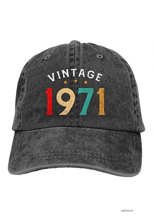 Vintage 1971 50th Birthday Gift Men Women 50 Years Old Cowboy hat Adjustable Retro Sports Cowboy hat
