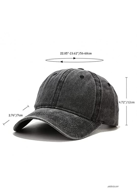 Voilipex Cotton Baseball Cap 2 Pieces Adjustable for Women Men Vintage Low Profile Unstructured Baseball Hat Dad Hat