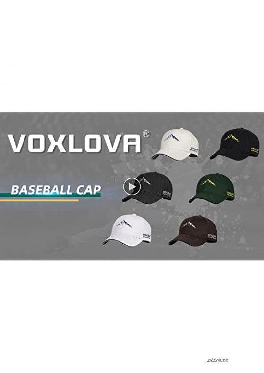VOXLOVA Baseball Hat Adjustable Outdoor Golf Hat 100% Cotton Twill Fitted Hat Dad Hat Caps Unisex Adult