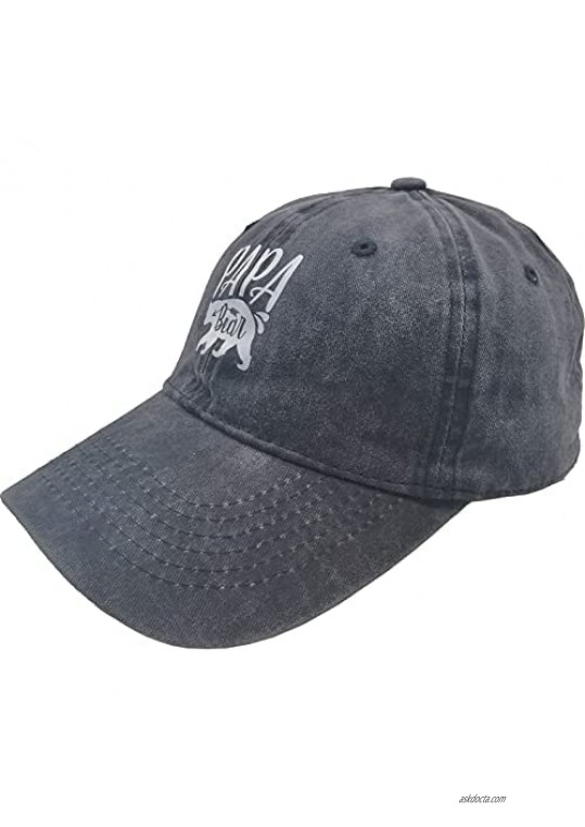 Waldeal Mama Papa Bear Baseball Cap for Men Women Vintage Adjustable Dad Denim Hat