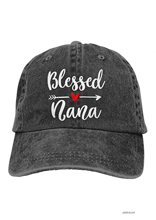 Waldeal Women's Blessed Grandma Nana Baseball Caps Adjustable Washed Denim Dad Hat Snapback Gift