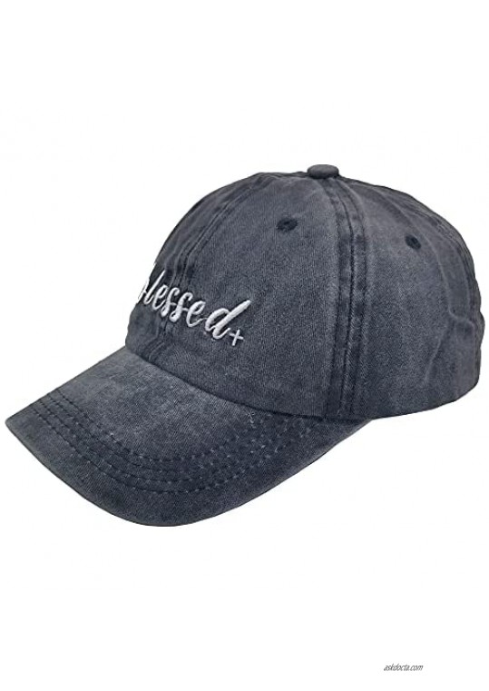 Waldeal Women's Embroidered Blessed Baseball Cap Adjustable Distressed Vintage Summer Faith Dad Hat