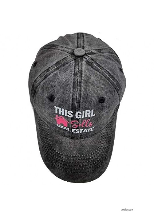Waldeal Women's This Girl Real Estate Realtor Baseball Cap Adjustable Washed Twill Dad Hat