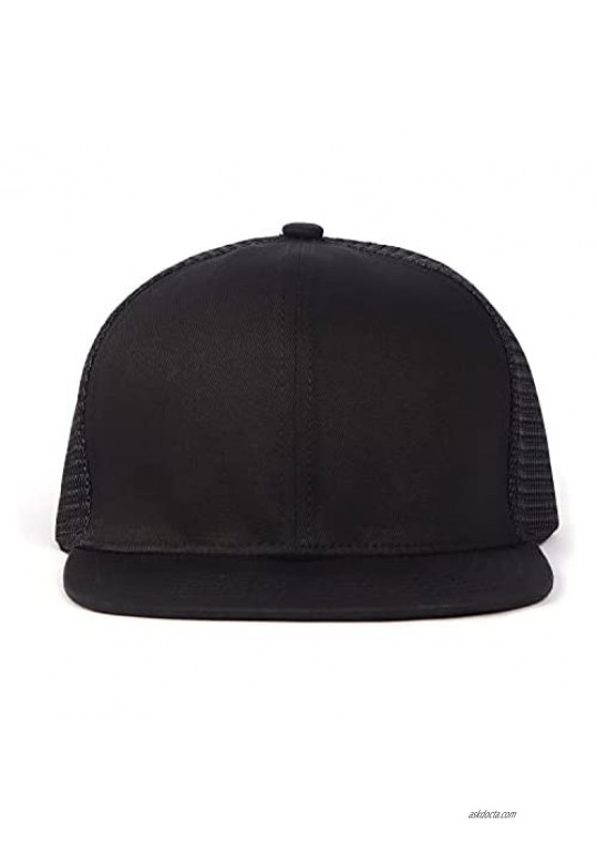 Zylioo XXL Oversize Snapback Trucker Hat Cap Flatbill Baseball Mesh Hat for Big Heads Blank Structured Summer Cap