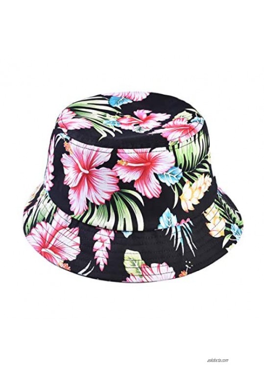 AUNG CROWN Bucket Floral Printed Fisherman Hats Sun Summer Beach Hats Caps