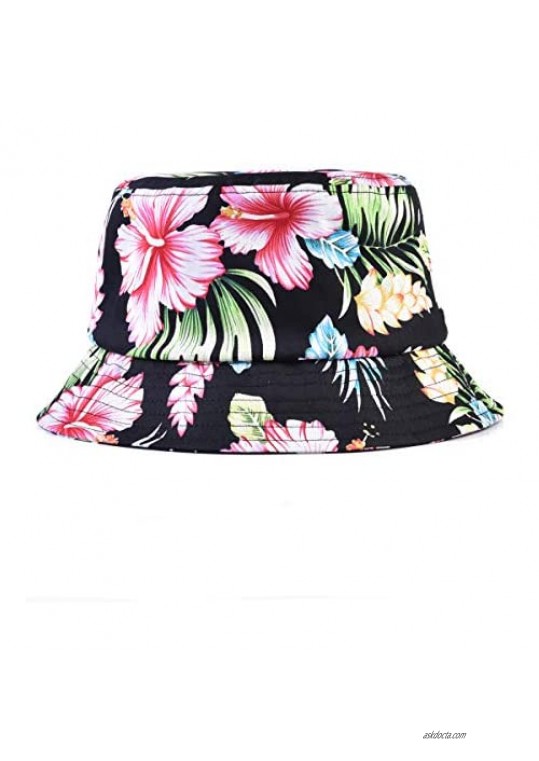 AUNG CROWN Bucket Floral Printed Fisherman Hats Sun Summer Beach Hats Caps