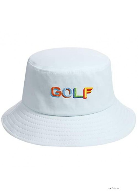 Bucket Hat Cotton Travel Beach Sun Hat Golf Embroidery Outdoor Cap Unisex